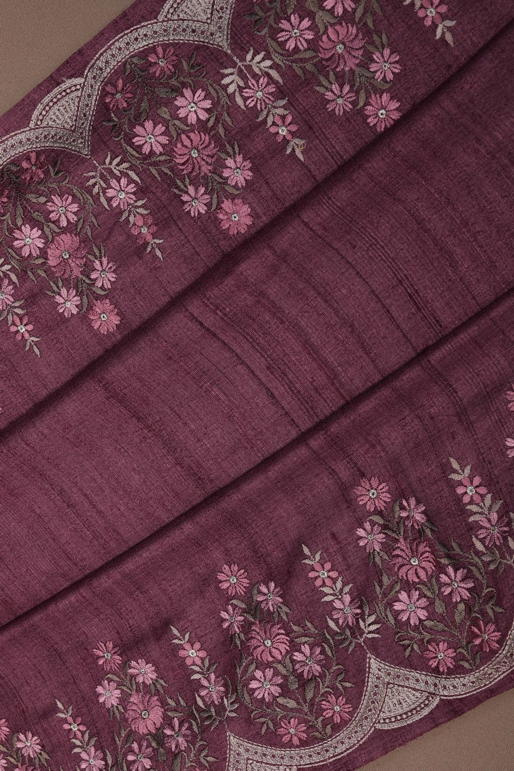 Image of Tussar Silk Plum Purple Saree
